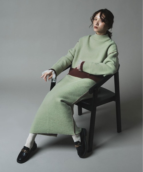 W:Huku(フーク)の「リバーシブル バイカラー ニット トップス / Reversible Bicolor Knit Top(ニット/セーター・レディース・ブラウン/ブラック/ネイビー・FREE)」の13枚目の写真