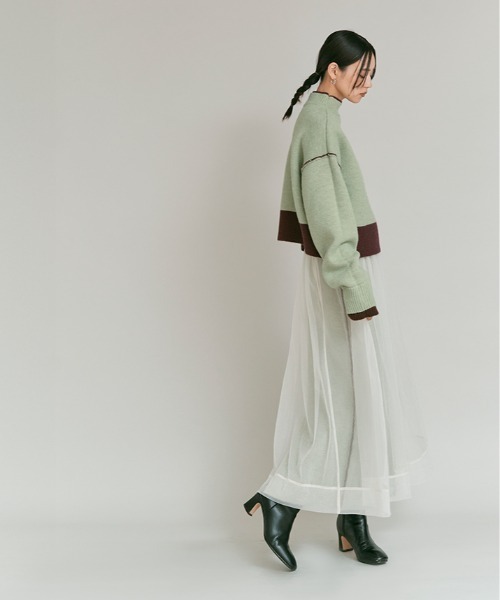 セール】リバーシブル バイカラー ニット トップス / Reversible