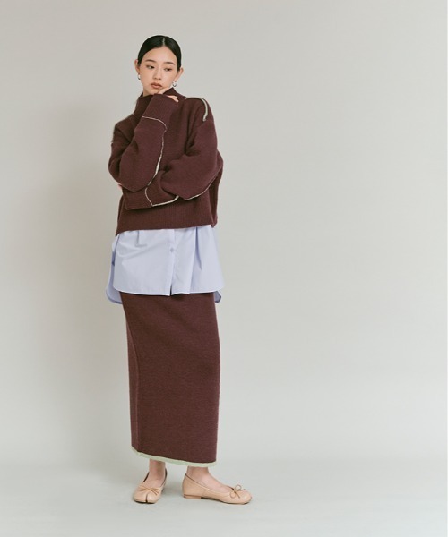 W:Huku(フーク)の「リバーシブル バイカラー ニット トップス / Reversible Bicolor Knit Top(ニット/セーター・レディース・ブラウン/ブラック/ネイビー・FREE)」の10枚目の写真