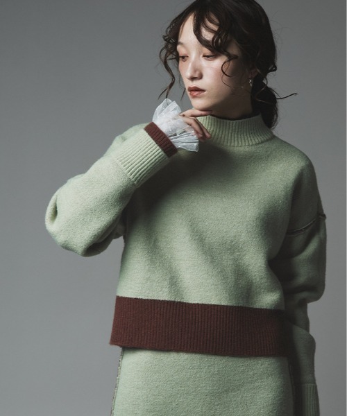 W:Huku(フーク)の「リバーシブル バイカラー ニット トップス / Reversible Bicolor Knit Top(ニット/セーター・レディース・ブラウン/ブラック/ネイビー・FREE)」の11枚目の写真