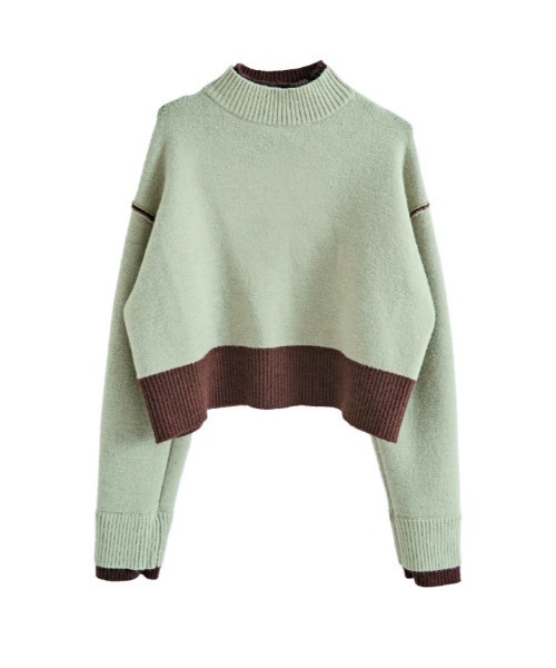 W:Huku(フーク)の「リバーシブル バイカラー ニット トップス / Reversible Bicolor Knit Top(ニット/セーター・レディース・ブラウン/ブラック/ネイビー・FREE)」の5枚目の写真