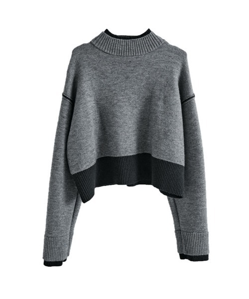 セール】リバーシブル バイカラー ニット トップス / Reversible