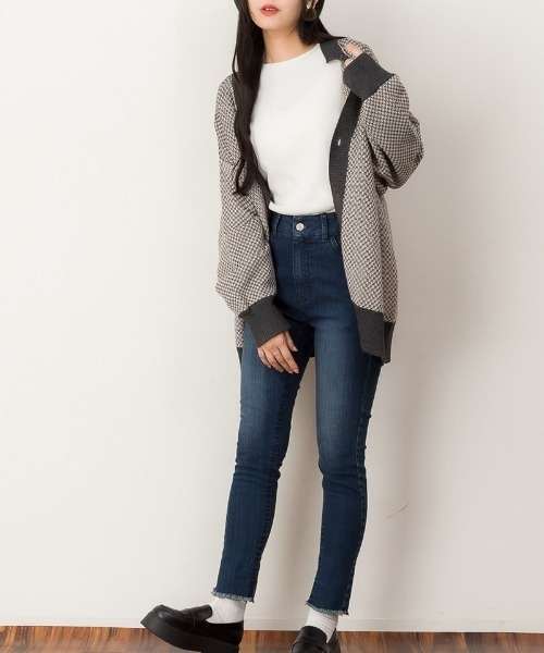 RCD(アールシーディー)の「リブクルーネック長袖Tシャツ(Tシャツ/カットソー・レディース・オフホワイト/ベージュ/ブラック・L/M/3L/LL)」の8枚目の写真