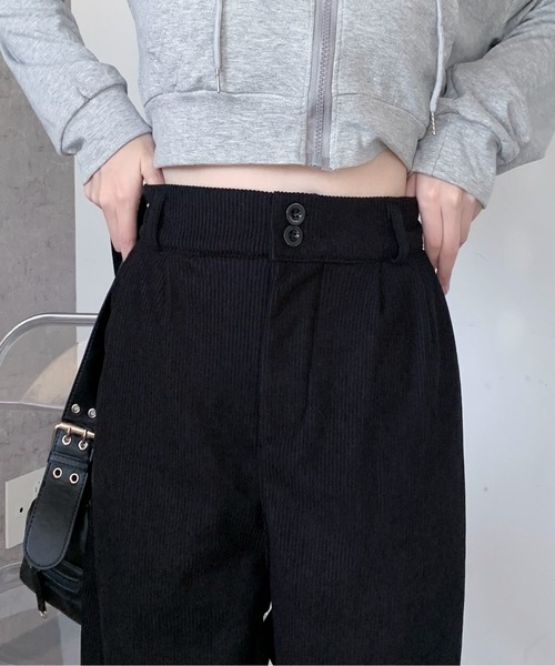 セール】【25年秋冬新作】【美脚ボトム】ハイウエスト裏起毛
