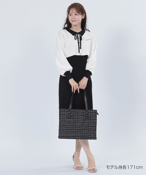 MARY QUANT（マリークワント）の「カーデアンサンブル ワンピース（ワンピース・レディース・ブラック/ホワイト/ネイビー・M）」の2枚目の写真