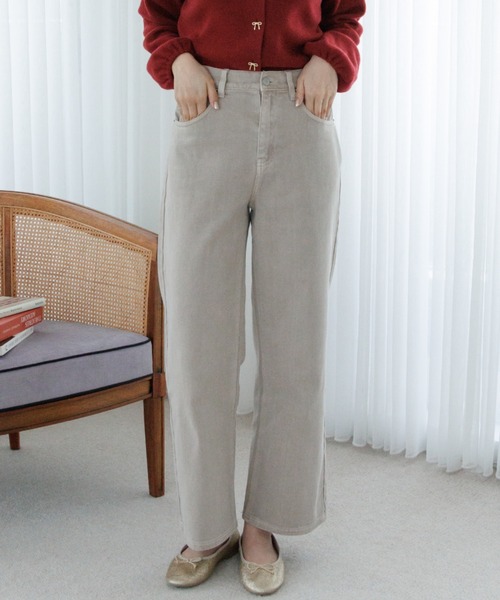 flower（フラワー）の「サニーバギーパンツ3（デニムパンツ・レディース・ピンク/ベージュ/ブラウン・MEDIUM/SMALL）」の2枚目の写真