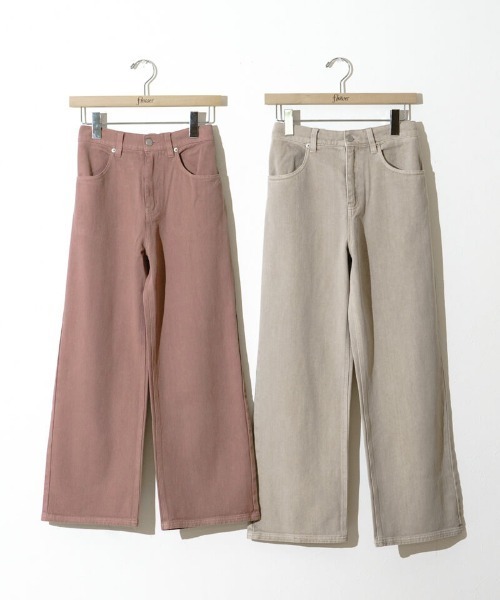 flower（フラワー）の「サニーバギーパンツ3（デニムパンツ・レディース・ピンク/ベージュ/ブラウン・MEDIUM/SMALL）」の5枚目の写真