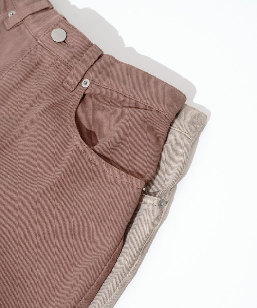 flower（フラワー）の「サニーバギーパンツ3（デニムパンツ・レディース・ピンク/ベージュ/ブラウン・MEDIUM/SMALL）」の6枚目の写真