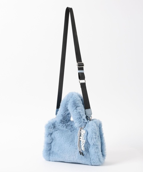 BAYFLOW（ベイフロー）の「[500mlのペットボトルも入る]ロゴチャーム付きファートート（トートバッグ・レディース・ライトベージュ/チャコールグレー/ブルー・FREE）」の10枚目の写真