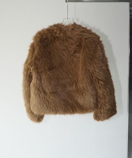 chuclla（チュクラ）の「ノーカラー ブラウンファーショートコート chw25a057（その他アウター・レディース・ブラウン・M/L）」の10枚目の写真