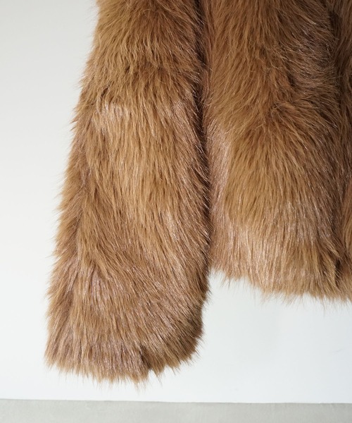 chuclla（チュクラ）の「ノーカラー ブラウンファーショートコート chw25a057（その他アウター・レディース・ブラウン・M/L）」の13枚目の写真