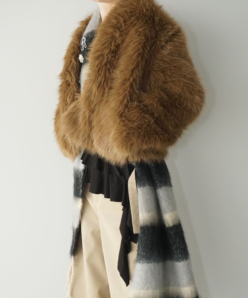 chuclla（チュクラ）の「ノーカラー ブラウンファーショートコート chw25a057（その他アウター・レディース・ブラウン・M/L）」の21枚目の写真