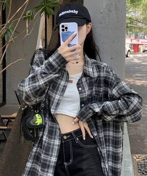 HALEY PESCA（ヘーリーペスカ）の「HALEY PESCA/マルチチェックシャツ（シャツ/ブラウス・レディース・ピンク/ブラウン/ブラック/グリーン/ブルー/レッド/イエロー/オレンジ/ネイビー・FREE）」の4枚目の写真