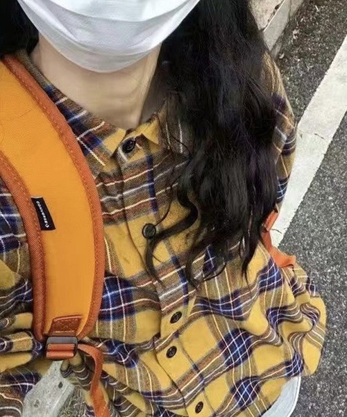 HALEY PESCA（ヘーリーペスカ）の「HALEY PESCA/マルチチェックシャツ（シャツ/ブラウス・レディース・ピンク/ブラウン/ブラック/グリーン/ブルー/レッド/イエロー/オレンジ/ネイビー・FREE）」の6枚目の写真