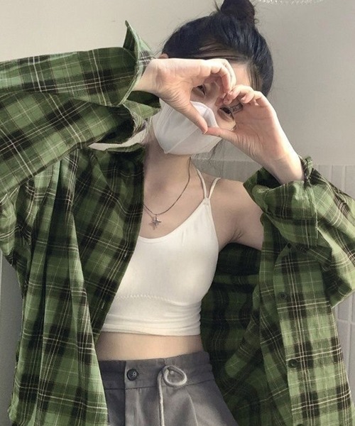 HALEY PESCA（ヘーリーペスカ）の「HALEY PESCA/マルチチェックシャツ（シャツ/ブラウス・レディース・ピンク/ブラウン/ブラック/グリーン/ブルー/レッド/イエロー/オレンジ/ネイビー・FREE）」の3枚目の写真