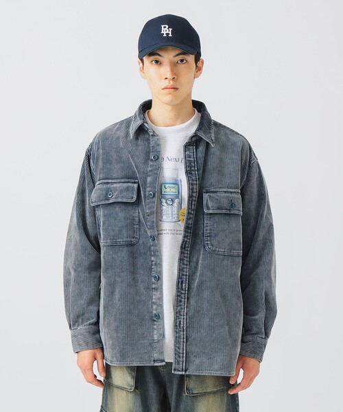 BEAMS HEART（ビームスハート）の「フェード コーデュロイ CPO シャツジャケット（シャツ/ブラウス・メンズ・ブラック/ネイビー・SMALL/LARGE/MEDIUM）」の8枚目の写真