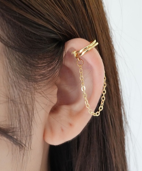 Port（ポート）の「【 SORUTT / ソルト 】 スパークル チェーン イヤーカフ（イヤーカフ・レディース・シルバー/ゴールド・FREE）」の2枚目の写真