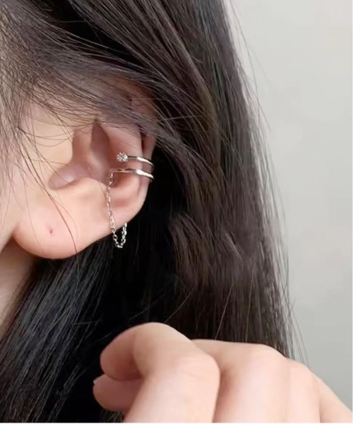 Port（ポート）の「【 SORUTT / ソルト 】 スパークル チェーン イヤーカフ（イヤーカフ・レディース・シルバー/ゴールド・FREE）」の5枚目の写真