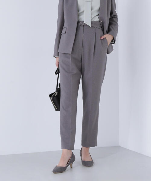 NATURAL BEAUTY BASIC（ナチュラルビューティーベーシック）の「◇ ウーステッドライクツイル SETUP テーパードパンツ（スラックス・レディース・グレー/チャコールグレー/ブラウン・X-SMALL/SMALL/MEDIUM/LARGE）」の5枚目の写真