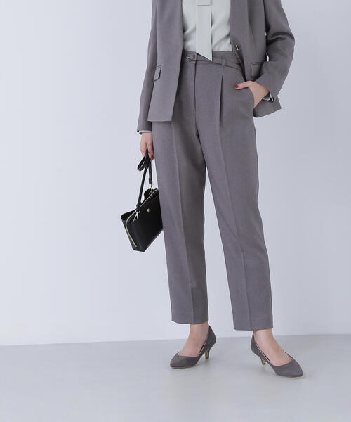 NATURAL BEAUTY BASIC（ナチュラルビューティーベーシック）の「◇ ウーステッドライクツイル SETUP テーパードパンツ（スラックス・レディース・グレー/チャコールグレー/ブラウン・X-SMALL/SMALL/MEDIUM/LARGE）」の10枚目の写真