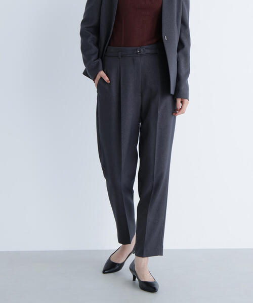 NATURAL BEAUTY BASIC（ナチュラルビューティーベーシック）の「◇ ウーステッドライクツイル SETUP テーパードパンツ（スラックス・レディース・グレー/チャコールグレー/ブラウン・X-SMALL/SMALL/MEDIUM/LARGE）」の13枚目の写真