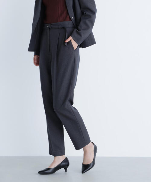 NATURAL BEAUTY BASIC（ナチュラルビューティーベーシック）の「◇ ウーステッドライクツイル SETUP テーパードパンツ（スラックス・レディース・グレー/チャコールグレー/ブラウン・X-SMALL/SMALL/MEDIUM/LARGE）」の14枚目の写真