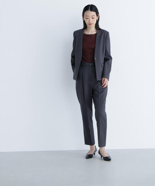 NATURAL BEAUTY BASIC（ナチュラルビューティーベーシック）の「◇ ウーステッドライクツイル SETUP テーパードパンツ（スラックス・レディース・グレー/チャコールグレー/ブラウン・X-SMALL/SMALL/MEDIUM/LARGE）」の15枚目の写真