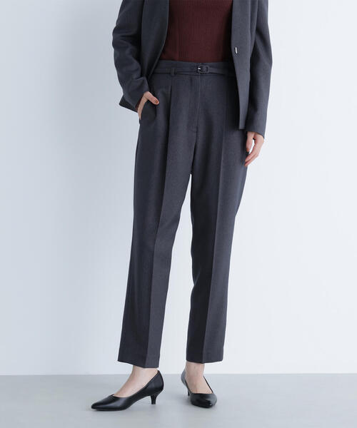 NATURAL BEAUTY BASIC（ナチュラルビューティーベーシック）の「◇ ウーステッドライクツイル SETUP テーパードパンツ（スラックス・レディース・グレー/チャコールグレー/ブラウン・X-SMALL/SMALL/MEDIUM/LARGE）」の18枚目の写真