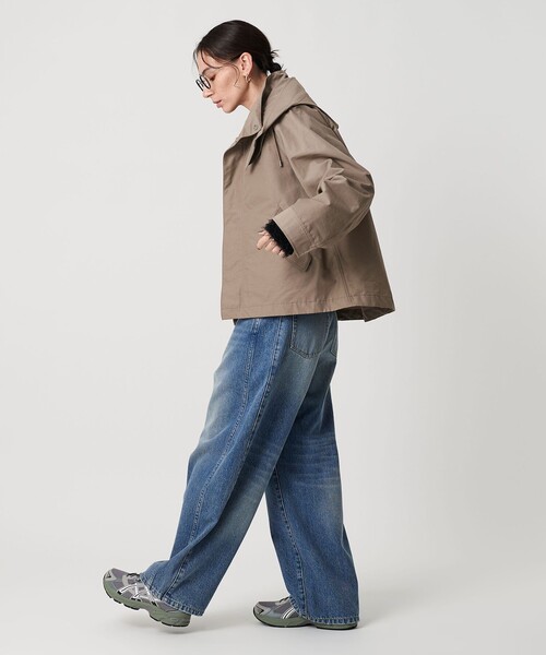 ビューティーアンドユース　グログランライナーフードマウンテンパーカー　ベージュ. BY∴ グログランライナーフードパーカー -2WAY/撥水加工