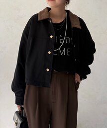 Chez toi | 襟配色ワークジャケット(ブルゾン)