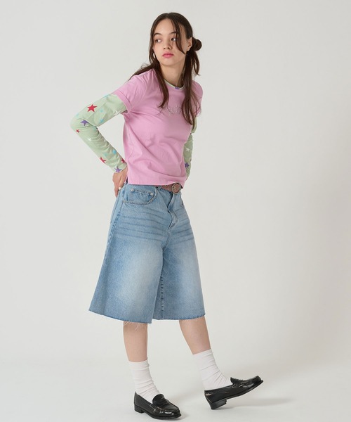 オーバーサイズ ハーフデニムパンツ TINA：JOJUN（デニムパンツ
