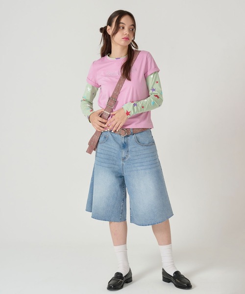 TINA:JOJUN(ティーナジョジュン)の「オーバーサイズ ハーフデニムパンツ TINA:JOJUN(デニムパンツ・レディース・ブルー/インディゴブルー・S/M)」の5枚目の写真