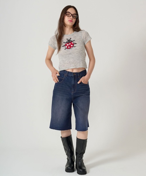 TINA:JOJUN(ティーナジョジュン)の「オーバーサイズ ハーフデニムパンツ TINA:JOJUN(デニムパンツ・レディース・ブルー/インディゴブルー・S/M)」の12枚目の写真
