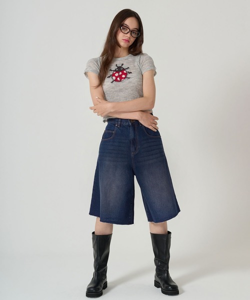 TINA:JOJUN(ティーナジョジュン)の「オーバーサイズ ハーフデニムパンツ TINA:JOJUN(デニムパンツ・レディース・ブルー/インディゴブルー・S/M)」の13枚目の写真
