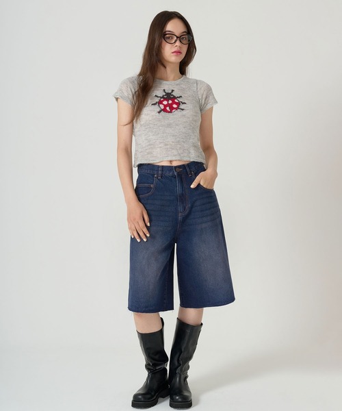 TINA:JOJUN(ティーナジョジュン)の「オーバーサイズ ハーフデニムパンツ TINA:JOJUN(デニムパンツ・レディース・ブルー/インディゴブルー・S/M)」の15枚目の写真