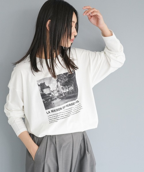 mili an deni(ミリアンデニ)の「フォトプリントロンT(Tシャツ/カットソー・レディース・ブラック/チャコールグレー/オフホワイト・L/M)」の4枚目の写真