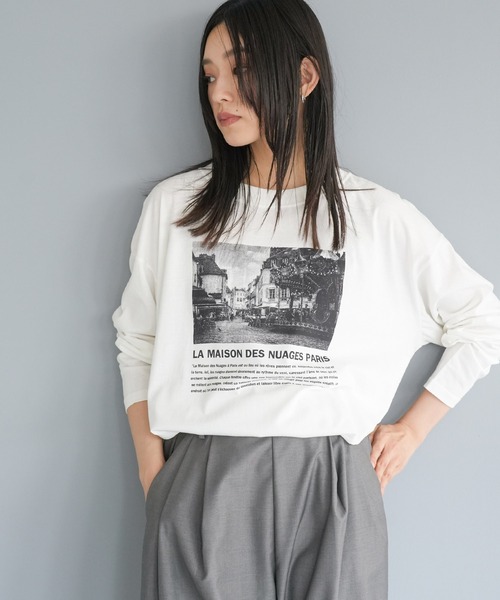 mili an deni(ミリアンデニ)の「フォトプリントロンT(Tシャツ/カットソー・レディース・ブラック/チャコールグレー/オフホワイト・L/M)」の5枚目の写真