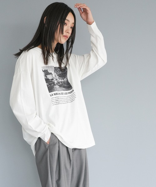 mili an deni(ミリアンデニ)の「フォトプリントロンT(Tシャツ/カットソー・レディース・ブラック/チャコールグレー/オフホワイト・L/M)」の6枚目の写真