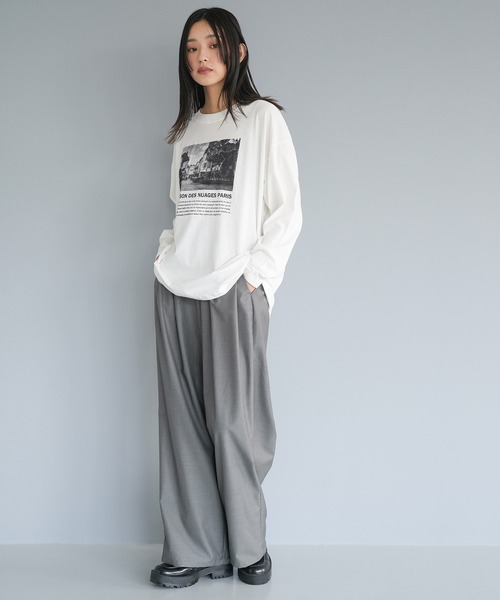 mili an deni(ミリアンデニ)の「フォトプリントロンT(Tシャツ/カットソー・レディース・ブラック/チャコールグレー/オフホワイト・L/M)」の7枚目の写真