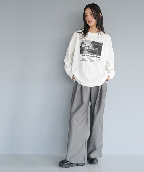 mili an deni(ミリアンデニ)の「フォトプリントロンT(Tシャツ/カットソー・レディース・ブラック/チャコールグレー/オフホワイト・L/M)」の8枚目の写真