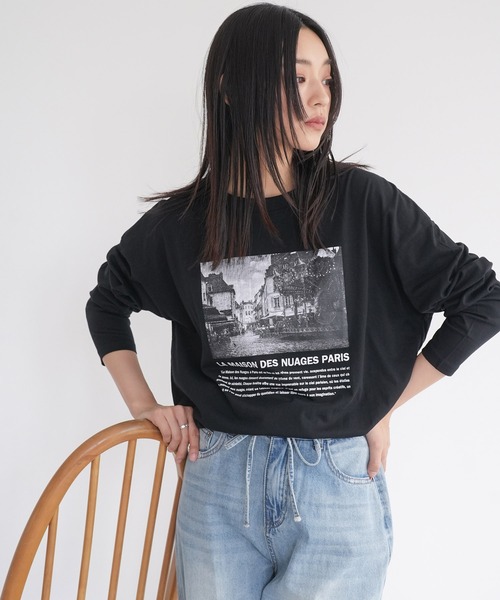 mili an deni(ミリアンデニ)の「フォトプリントロンT(Tシャツ/カットソー・レディース・ブラック/チャコールグレー/オフホワイト・L/M)」の10枚目の写真