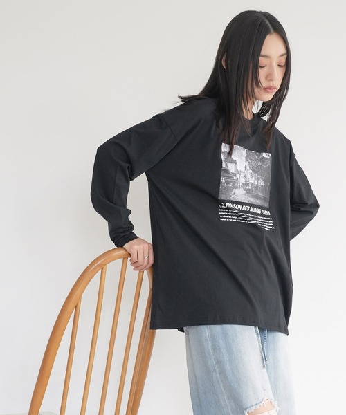 mili an deni(ミリアンデニ)の「フォトプリントロンT(Tシャツ/カットソー・レディース・ブラック/チャコールグレー/オフホワイト・L/M)」の11枚目の写真