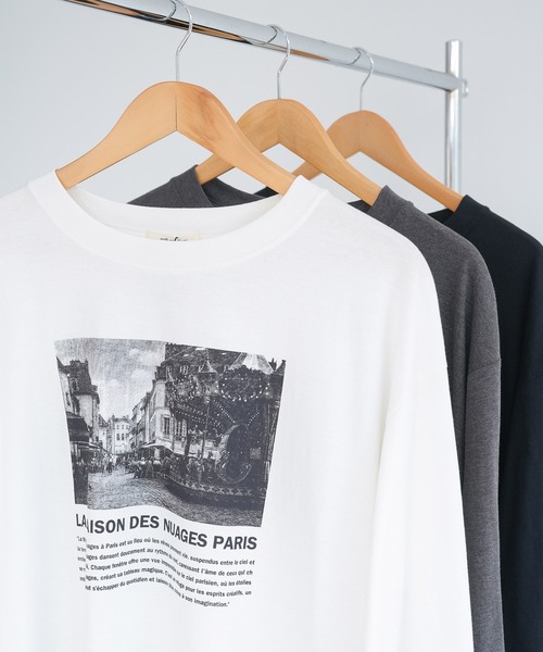 mili an deni(ミリアンデニ)の「フォトプリントロンT(Tシャツ/カットソー・レディース・ブラック/チャコールグレー/オフホワイト・L/M)」の20枚目の写真