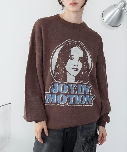 WEGO/【25年秋冬新作】グラフィックニットBIGプルオーバー（ニット