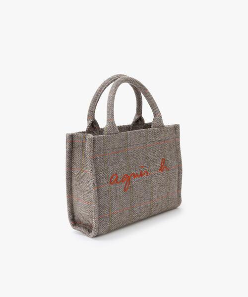 agnes b.（アニエスベー）の「チェック ウール スモール トートバッグ