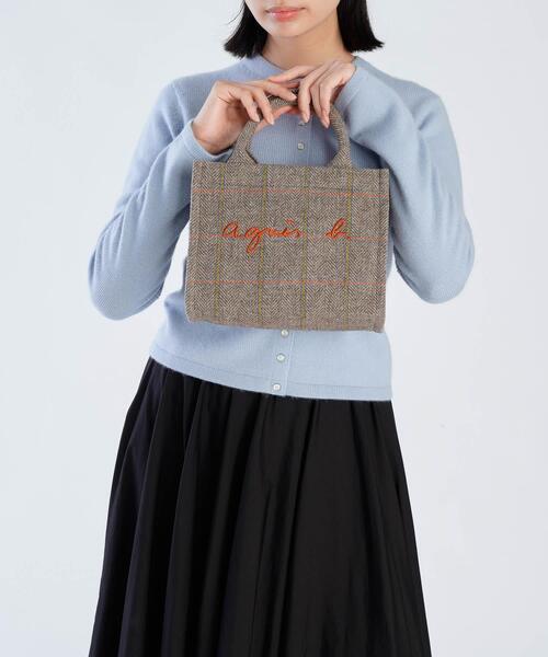 agnes b.（アニエスベー）の「チェック ウール スモール トートバッグ