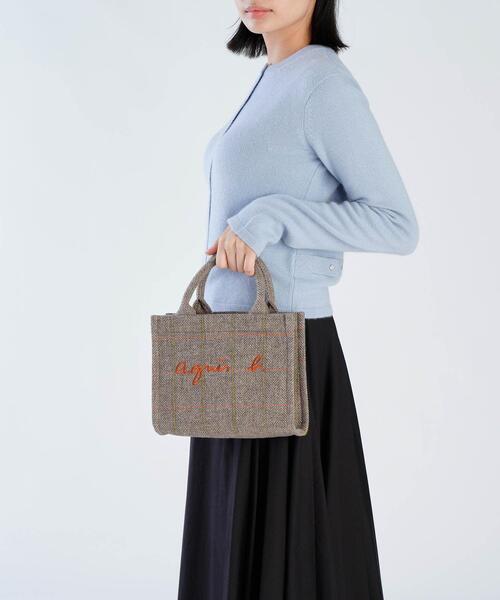 agnes b.（アニエスベー）の「チェック ウール スモール トートバッグ