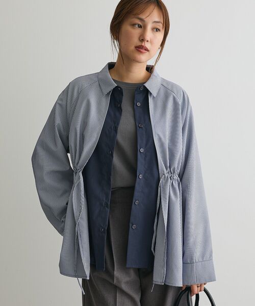 CRAFT STANDARD BOUTIQUE（クラフトスタンダードブティック）の「レイヤードライクシャツ（シャツ/ブラウス・レディース・ベージュ/ネイビー/チャコールグレー・FREE）」の3枚目の写真