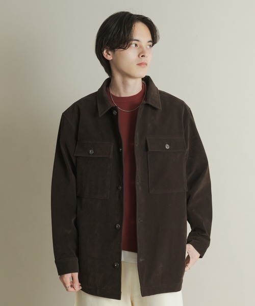 SENSE OF PLACE by URBAN RESEARCH（センスオブプレイスバイアーバンリサーチ）の「F/Sジャケット（その他アウター・メンズ・ベージュ/ダークブラウン・MEDIUM/LARGE）」の4枚目の写真