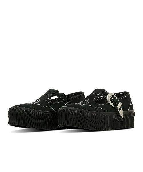 CONVERSE（コンバース）の「CONVERSE ALL STAR LIFTED RIBTAPE T-STRAP WT OX（コンバース オールスター リフテッド リブテープ Tストラップ WT OX）（スニーカー・レディース・ブラック/ホワイト系・23cm/23.5cm/24cm/25cm/24.5cm）」の2枚目の写真